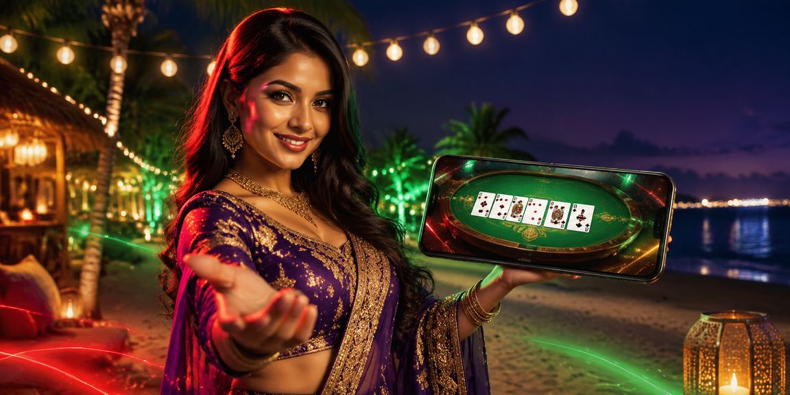 সেন্ট মার্টিনের টিন পত্তি খেলার দৃশ্য লাল ও সবুজ থিমে