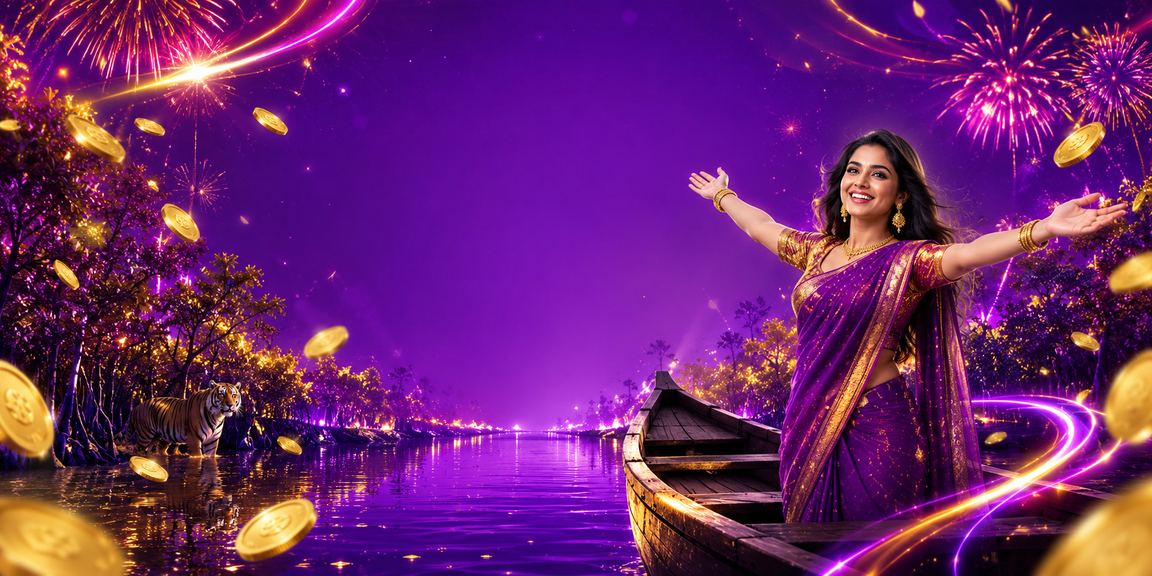সুন্দরবন পটভূমিতে ভিআইপি বোনাস টাকা দেখাচ্ছে একটি হাত